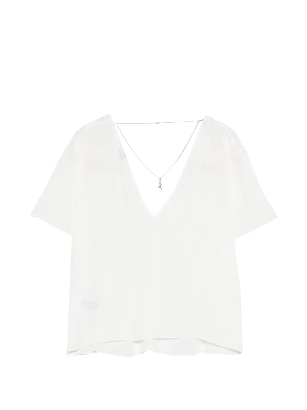 Patrizia Pepe Blouse met V-hals en juwelen Wit