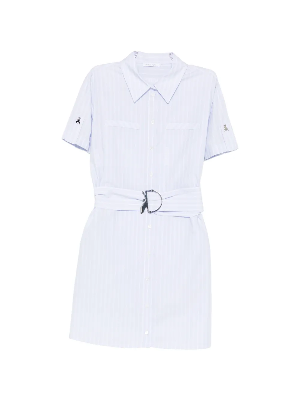 Patrizia Pepe stripes belt mini shirt dress - Bianco