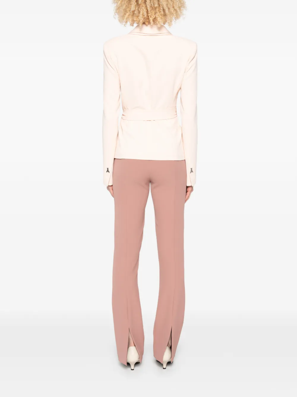 Patrizia Pepe Blazer met ceintuur en lange mouwen Roze
