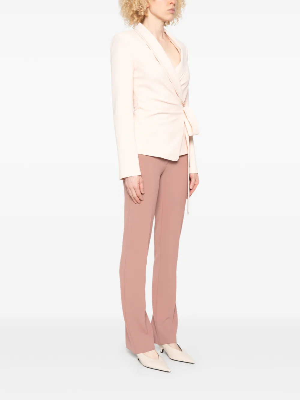 Patrizia Pepe Blazer met ceintuur en lange mouwen Roze