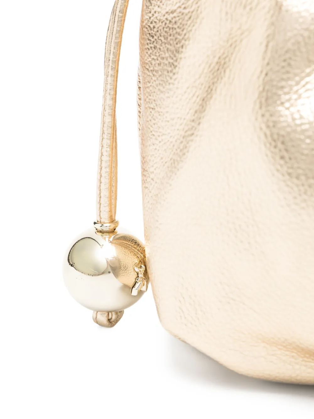 Patrizia Pepe Kleine Bubble leren schoudertas Goud