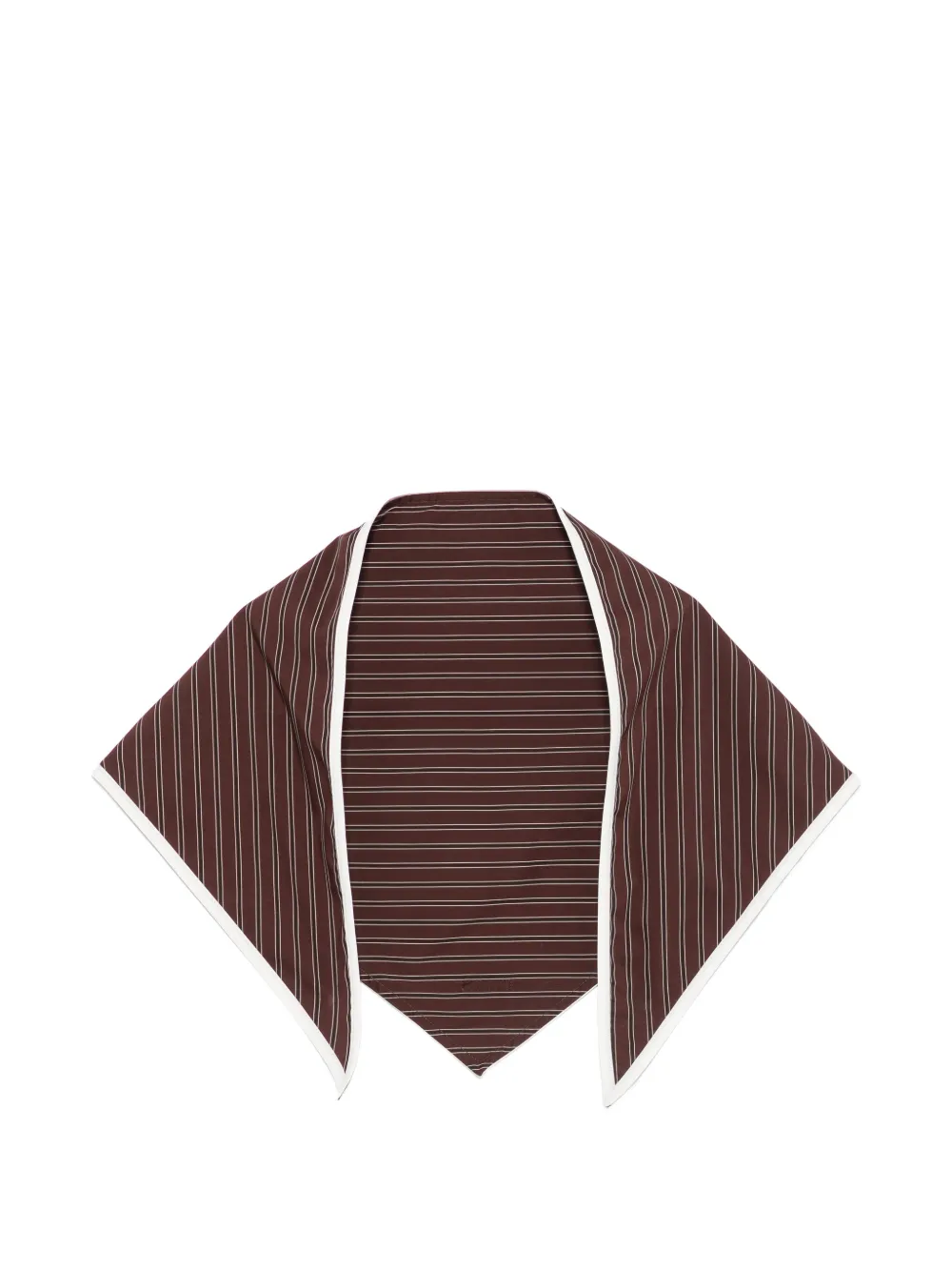 Patrizia Pepe stripe-pattern logo-patch scarf - Marrone