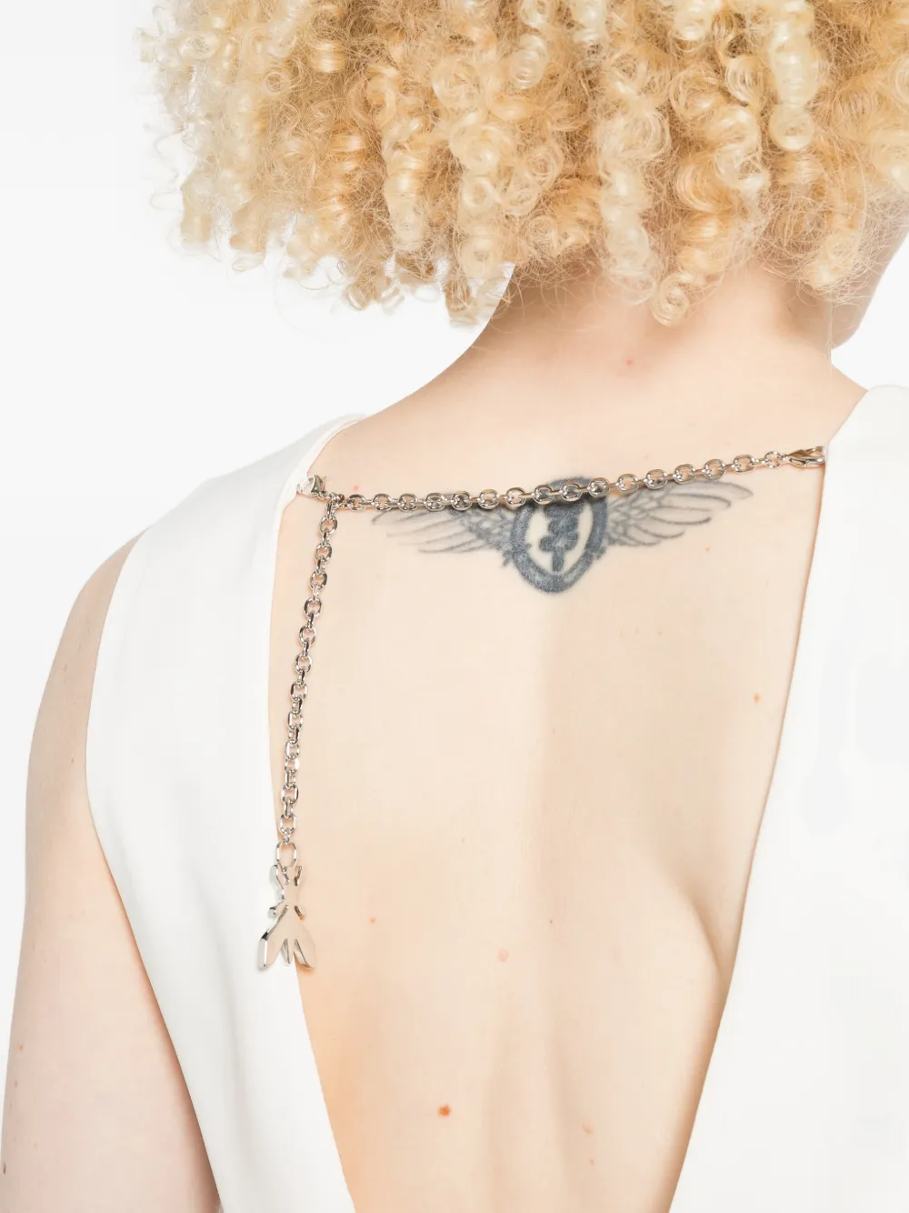 Patrizia Pepe Mini-jurk met kettingdetail Wit