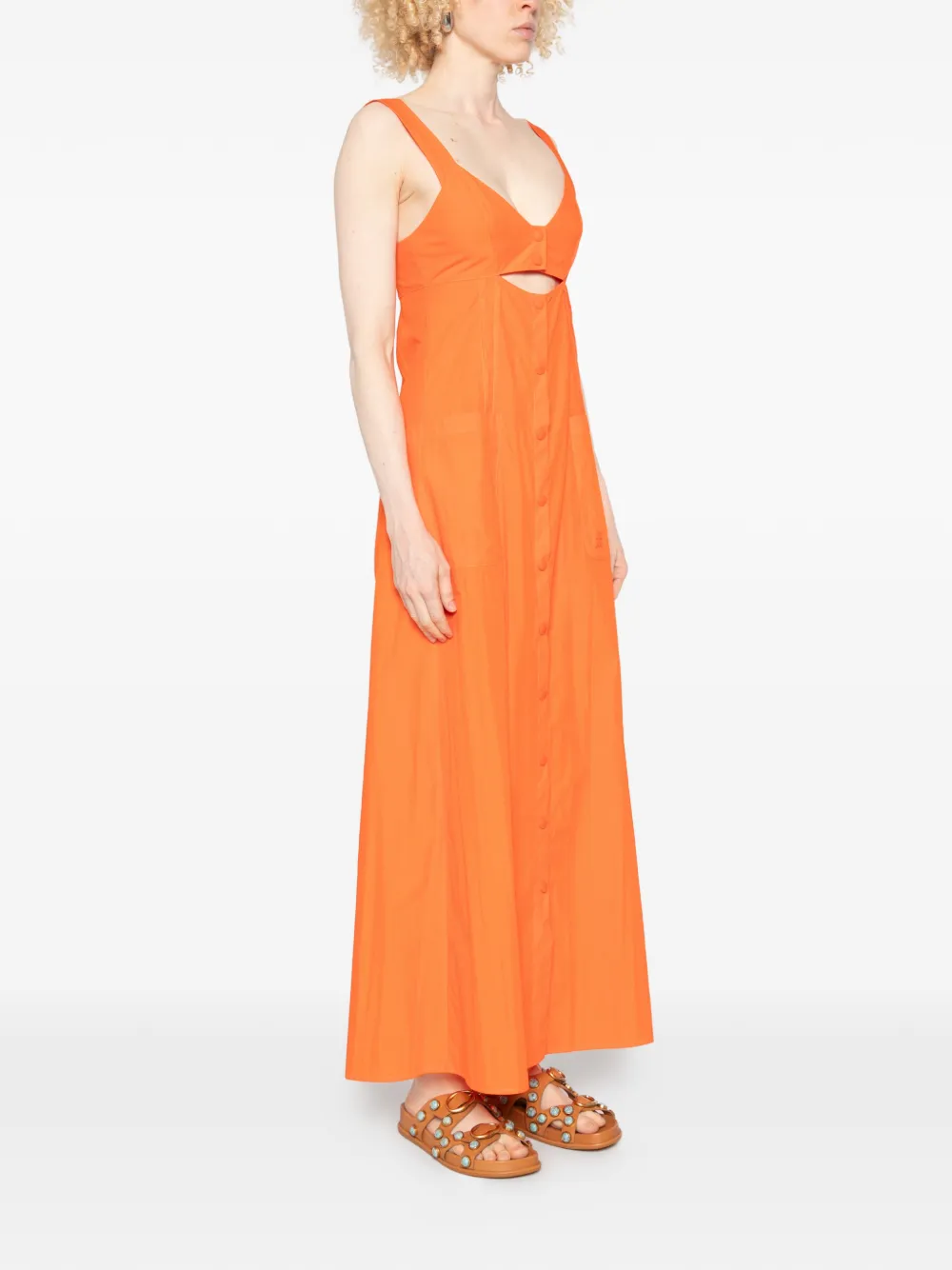 Patrizia Pepe Maxi-jurk met V-hals Oranje