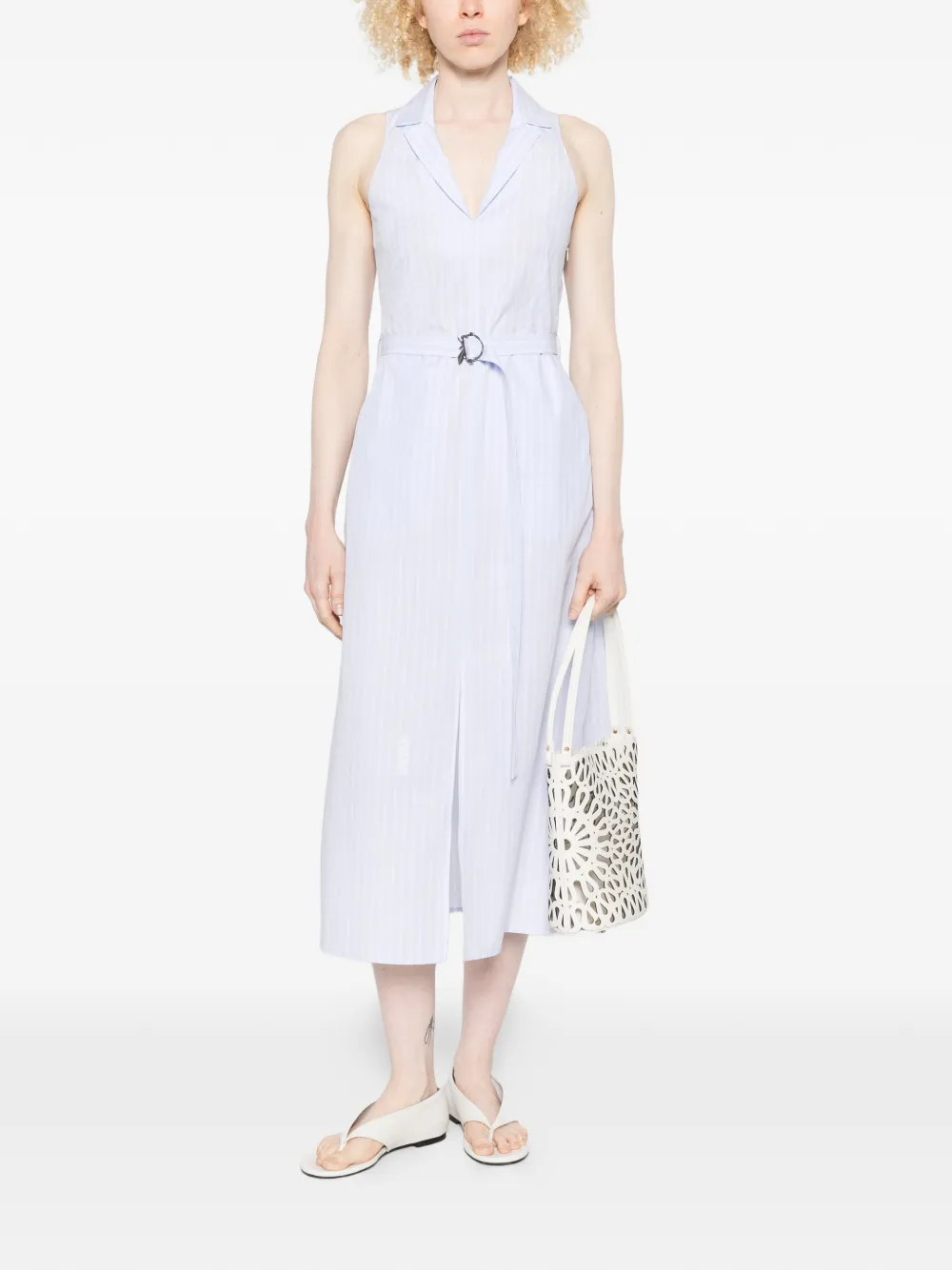 Patrizia Pepe Midi-jurk met ceintuur Wit