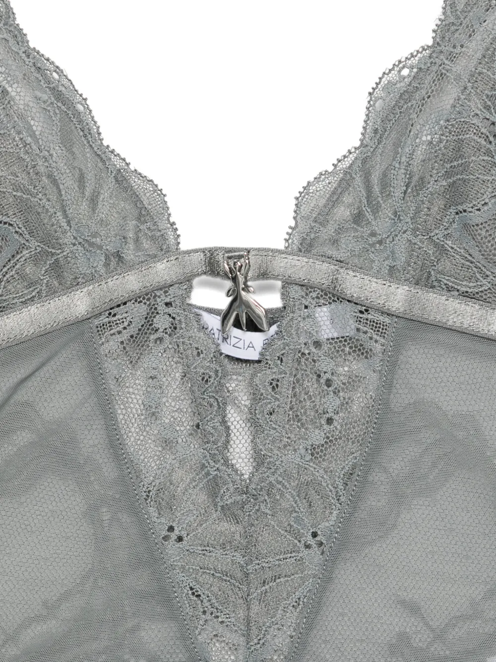 Patrizia Pepe Bralette met kanten vlakken en V-hals Grijs