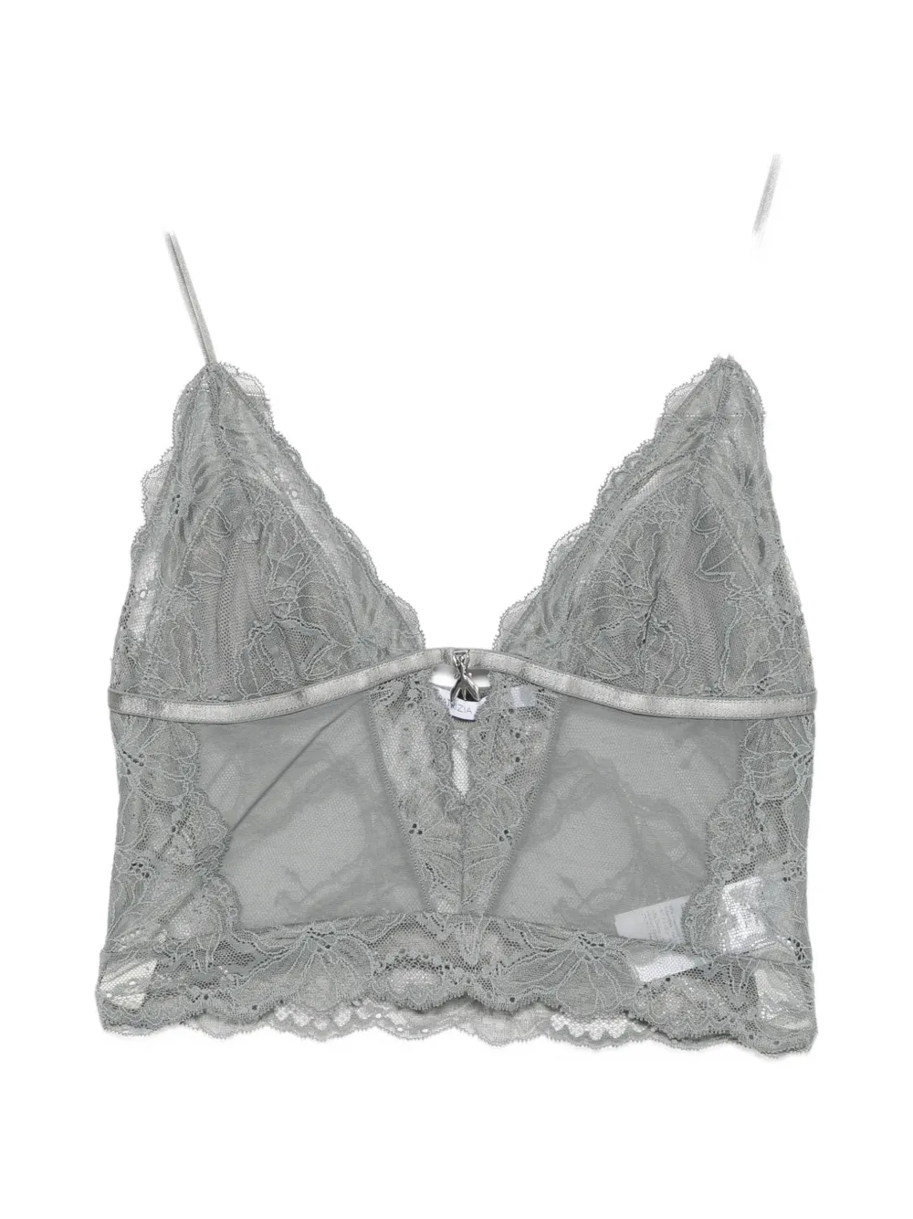 Patrizia Pepe lace-panelled V-neck bralette - Grigio