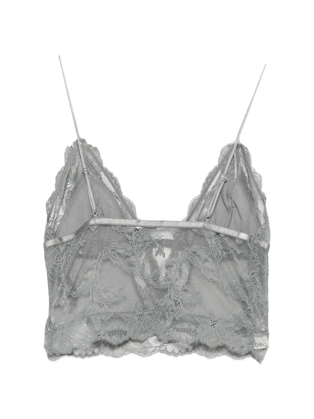 Patrizia Pepe Bralette met kanten vlakken en V-hals Grijs