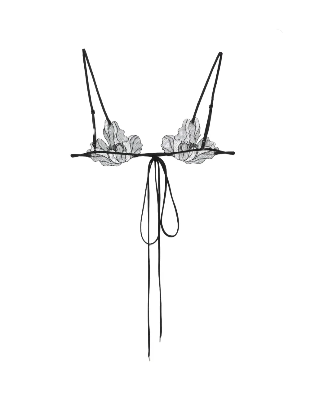 Patrizia Pepe floral-lace bra - Nero