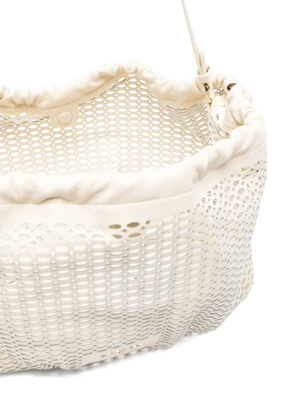 Patrizia Pepe Medium Bubble leren schoudertas Beige