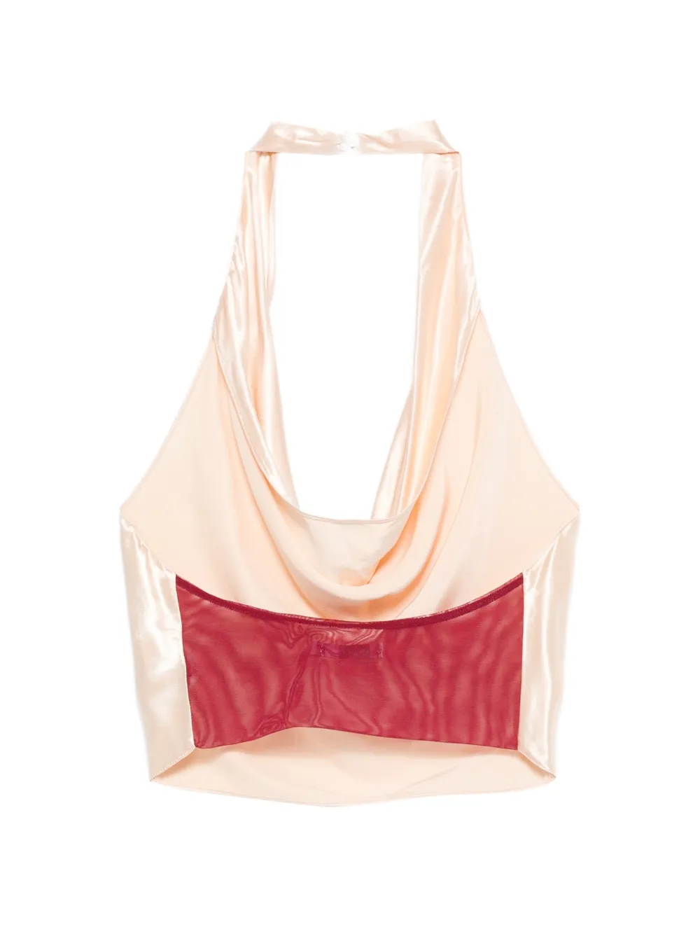 Patrizia Pepe Satijnen haltertop Beige