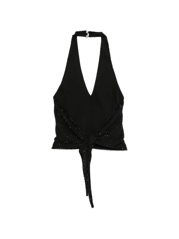 Patrizia Pepe ビーズトリム トップ | ブラック | FARFETCH JP