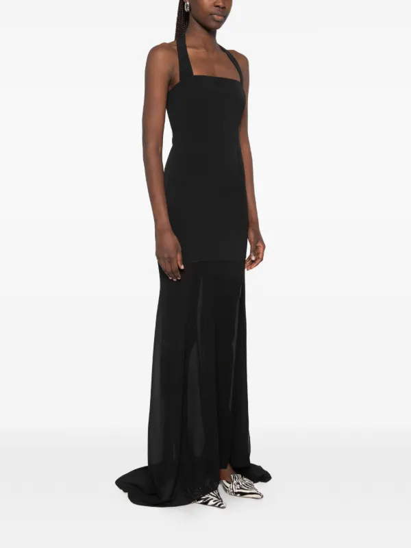 bustier halter dress Halter-neck bustier wool and silk mini dress in Black