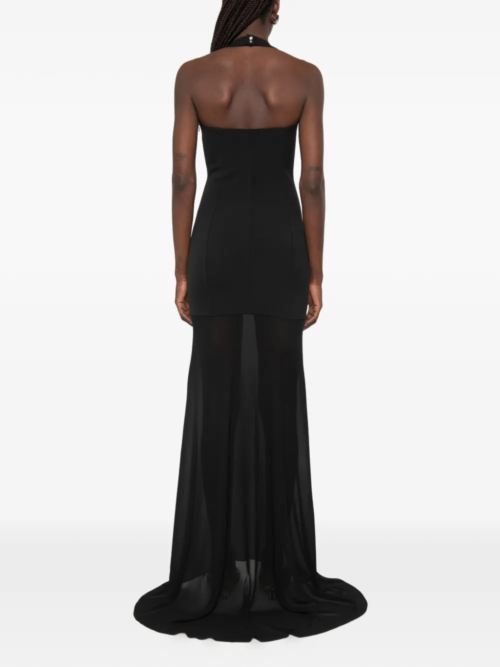 Patrizia Pepe Maxi-jurk met bustier en halternek Zwart