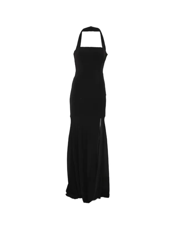 bustier halter dress Halter Bustier Midi Dress Black