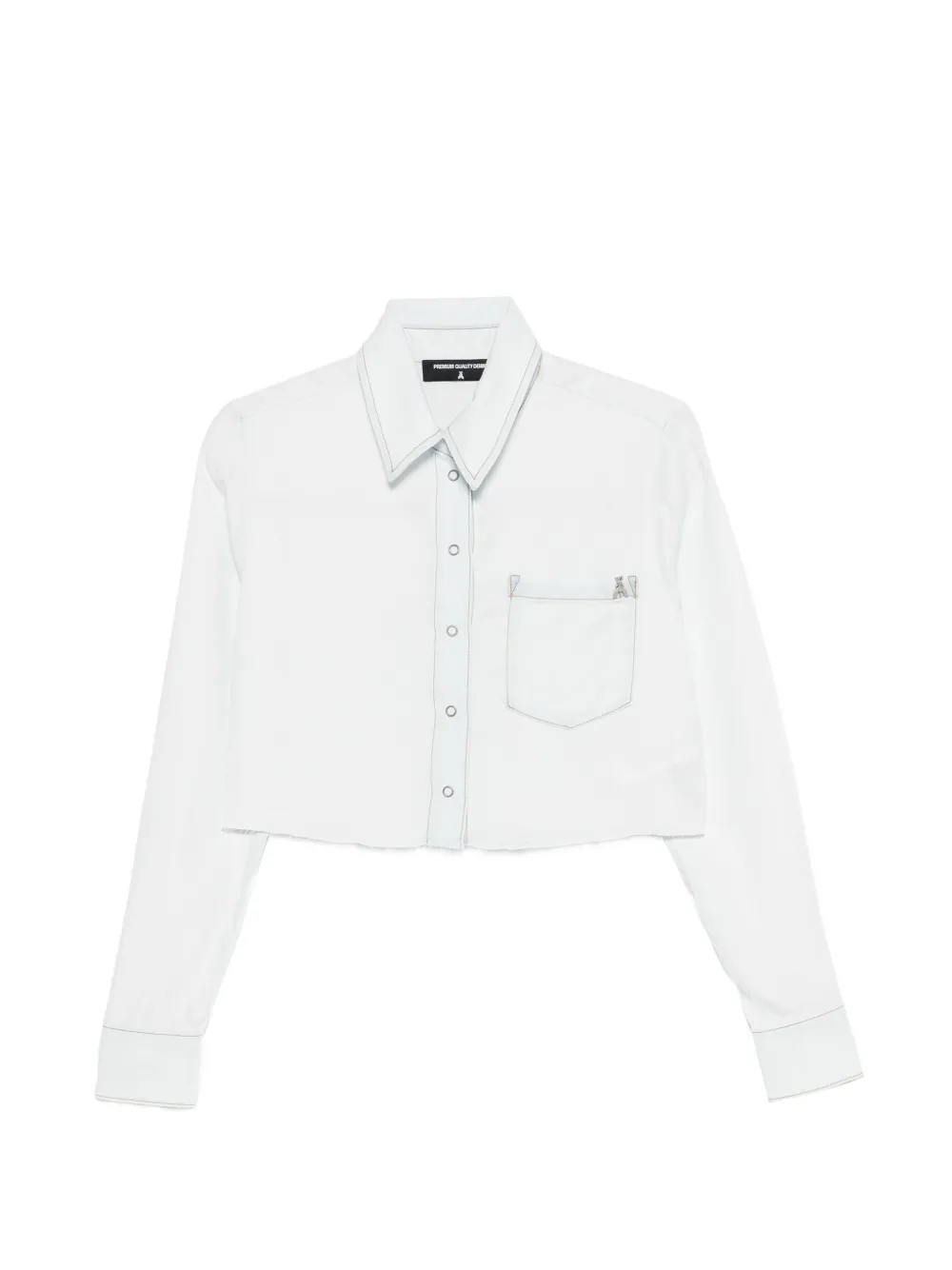 Patrizia Pepe buttoned cropped shirt - Blu