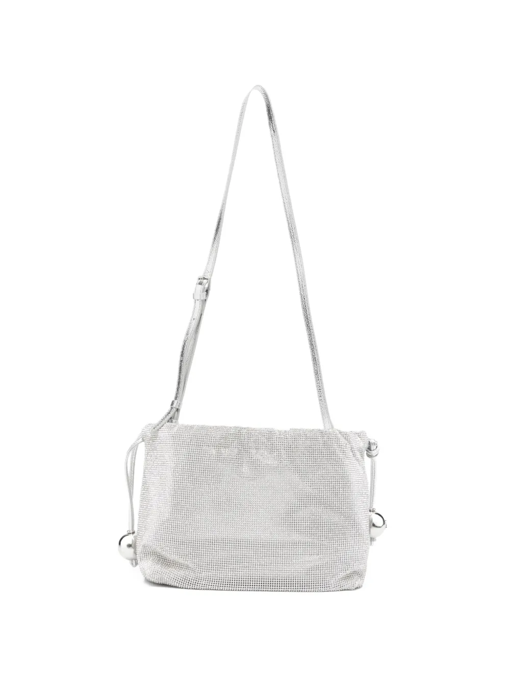 Patrizia Pepe Bubble rhinestone-embellished shoulder bag - Argento
