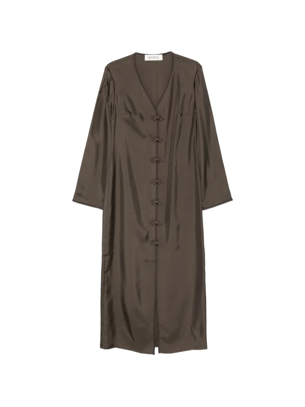 Róhe frog button midi dress - Grün