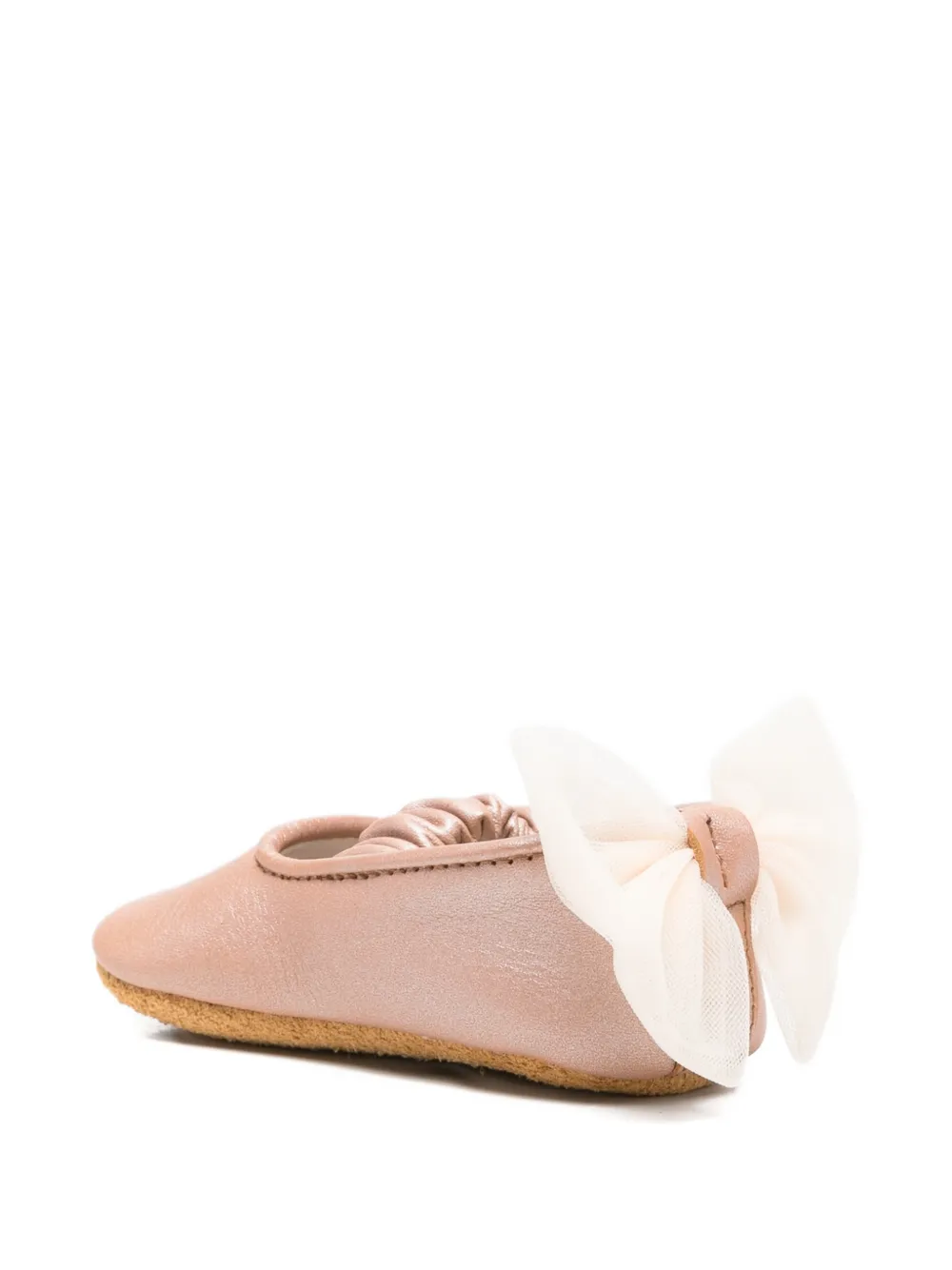 Donsje bow leather ballerinas Roze