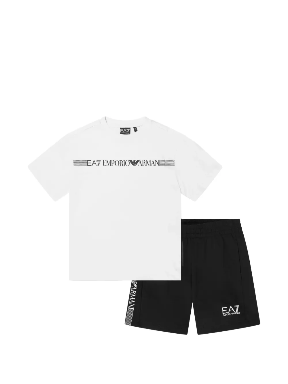 Emporio Armani Kids logo-print shorts set - Bianco