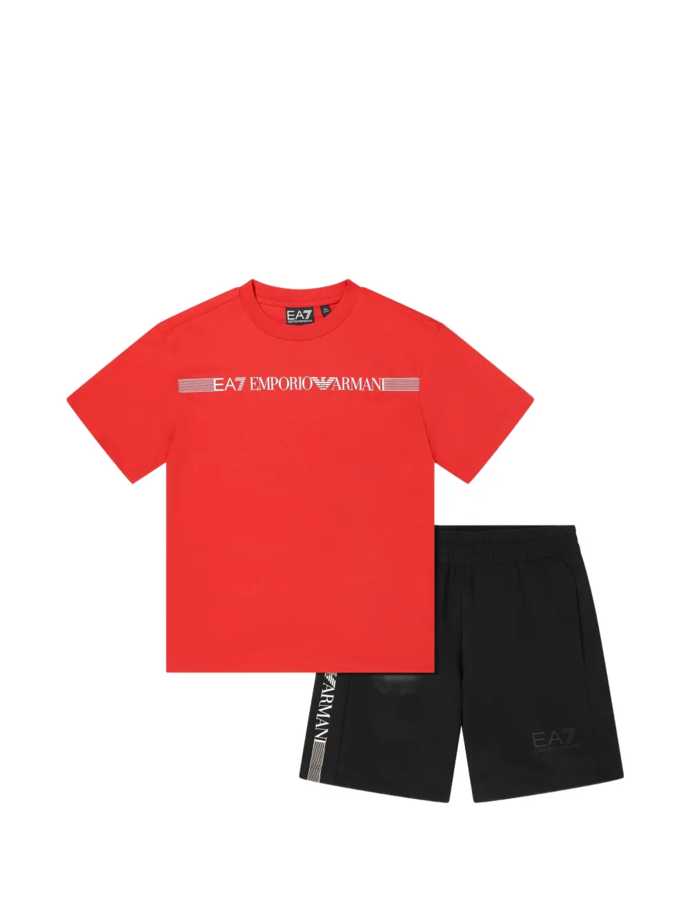 Emporio Armani Kids logo-print shorts set - Red