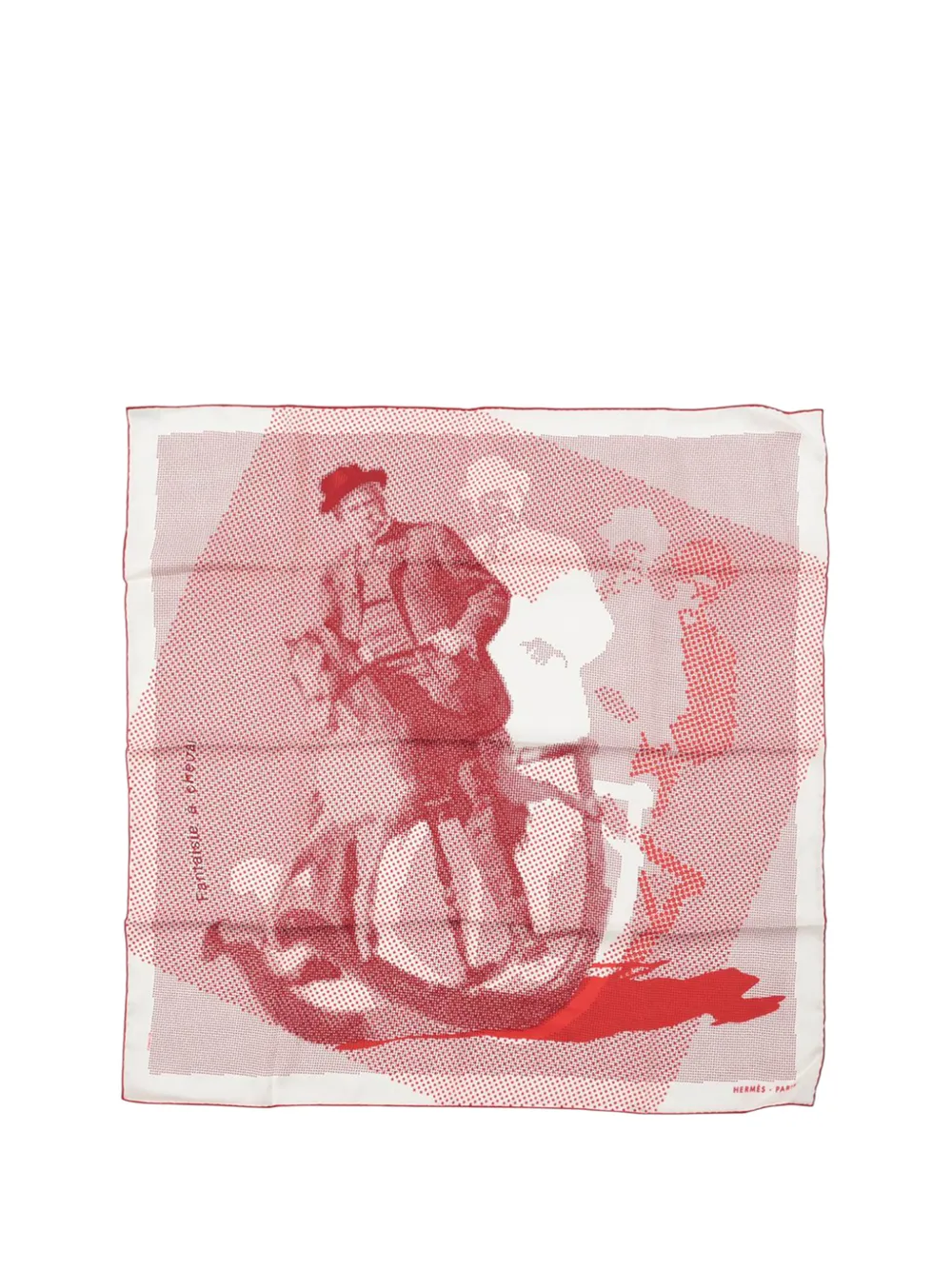 Hermès Pre-Owned 2015-2025 Fantaisie a Cheval Silk Scarf 70 scarves - Rosso