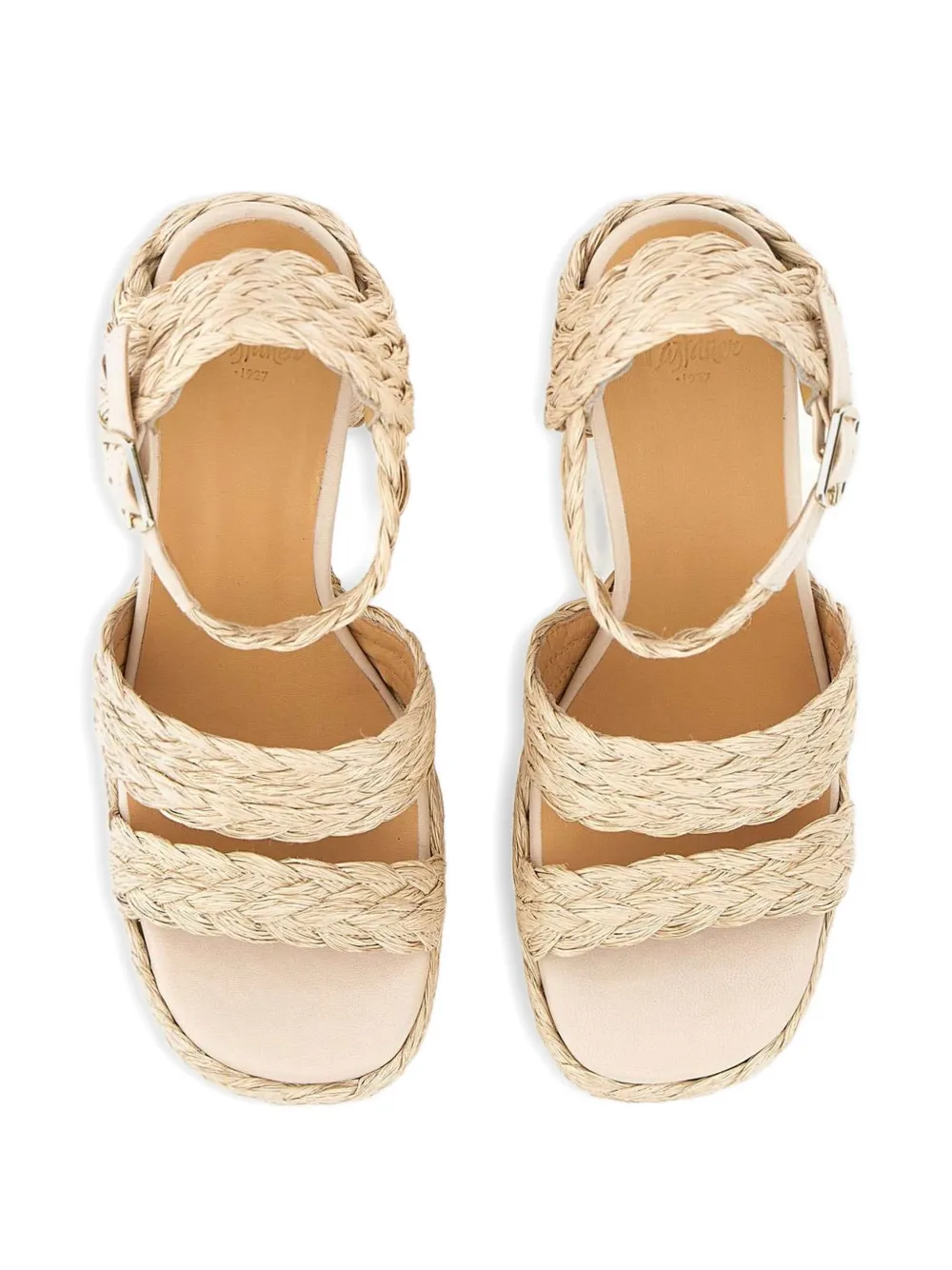 Castañer Fresa geweven sandalen met dubbele bandjes Beige