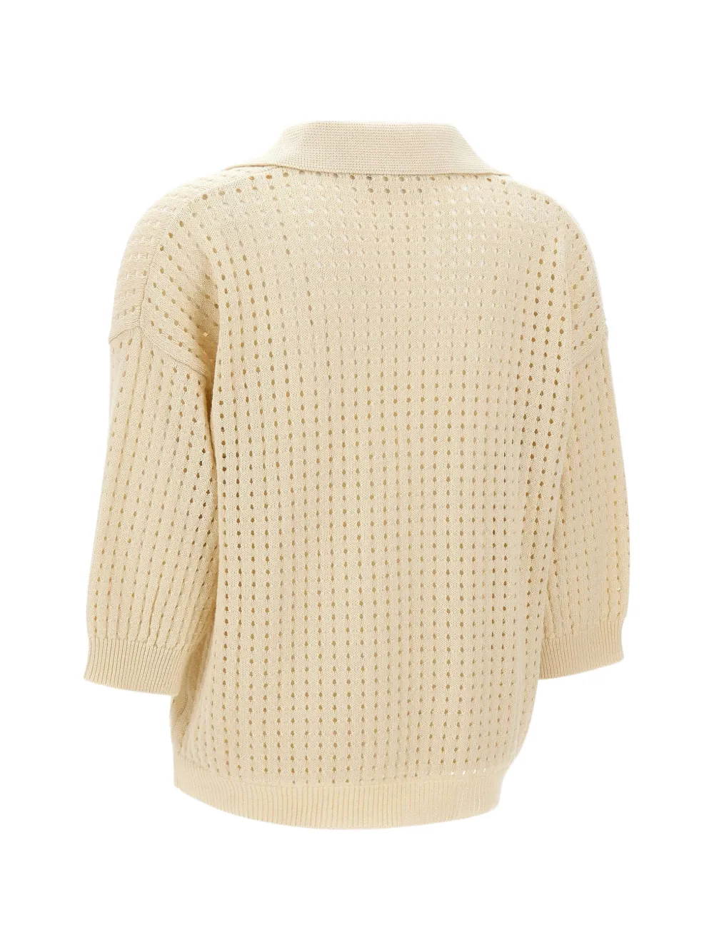  Kangra Openwork V-neck T-shirt - Neutrals 