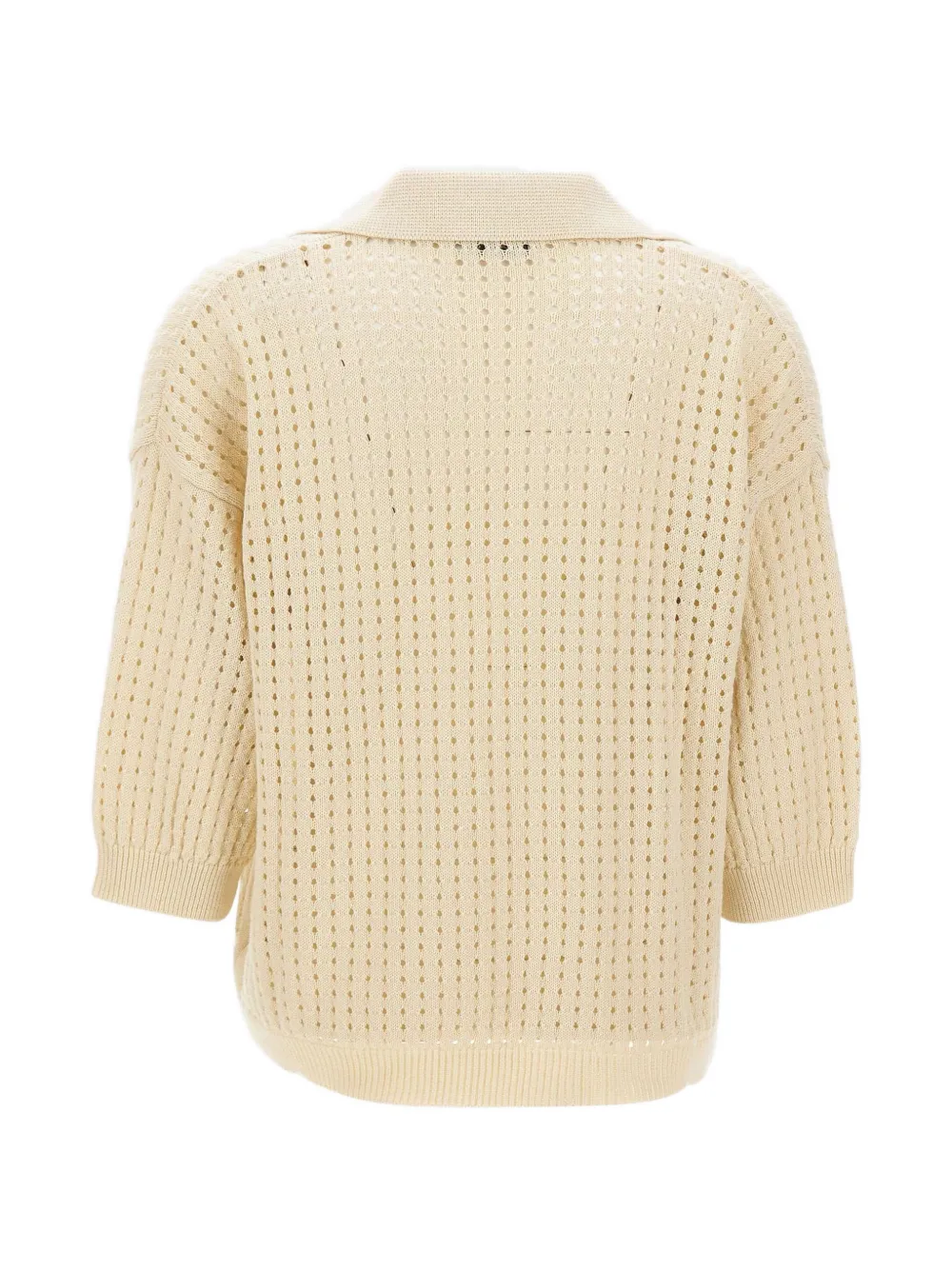  Kangra Openwork V-neck T-shirt - Neutrals 
