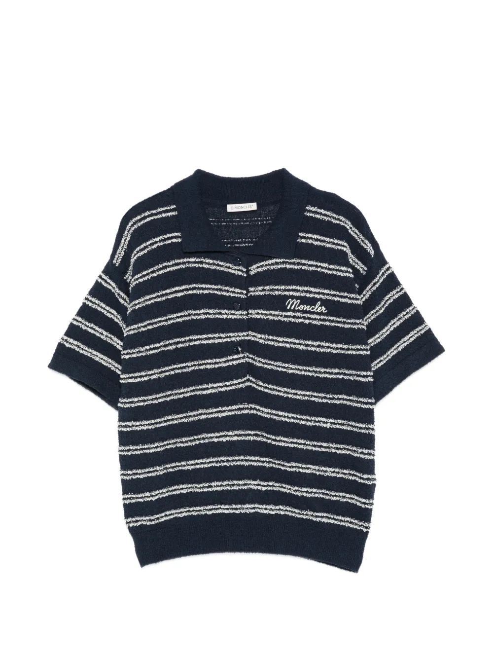 Moncler striped embroidered polo shirt