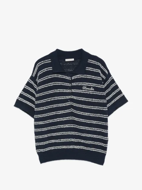 Moncler logo刺绣条纹polo衫