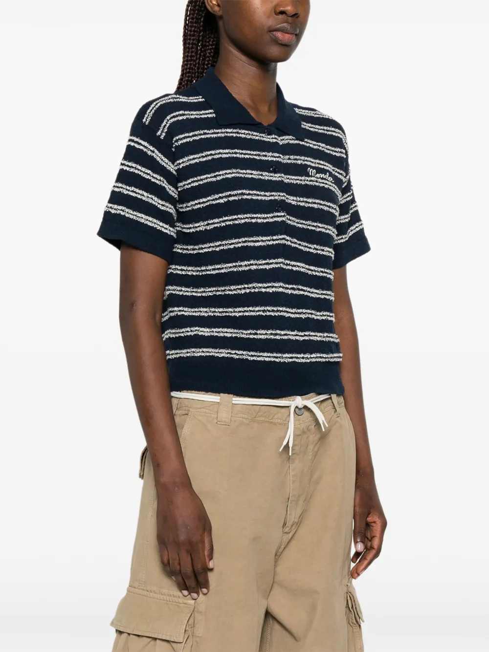 Moncler Poloshirt met geborduurd logo Blauw