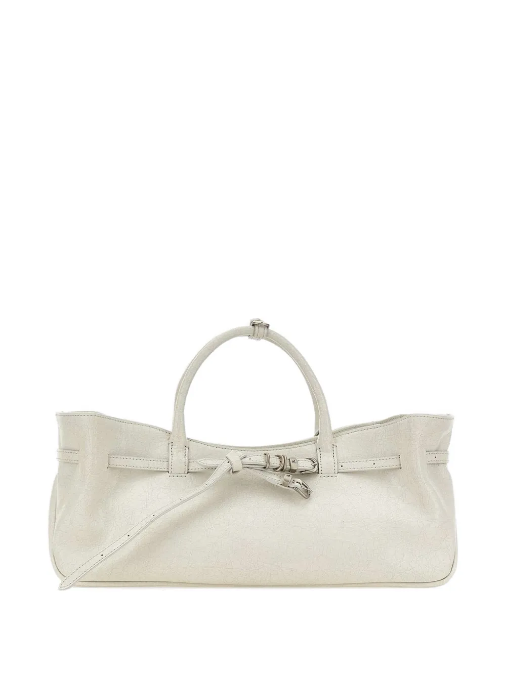 Marge Sherwood Grandma Used cracked effect tote bag - Bianco