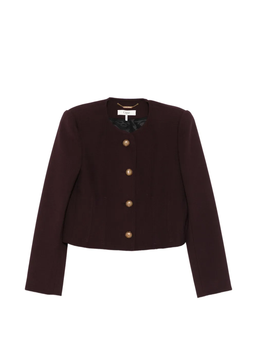 Chloé collarless cropped jacket - Viola