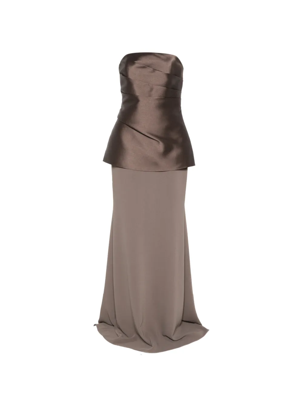 Solace London Allia draped strapless maxi dress - Marrone