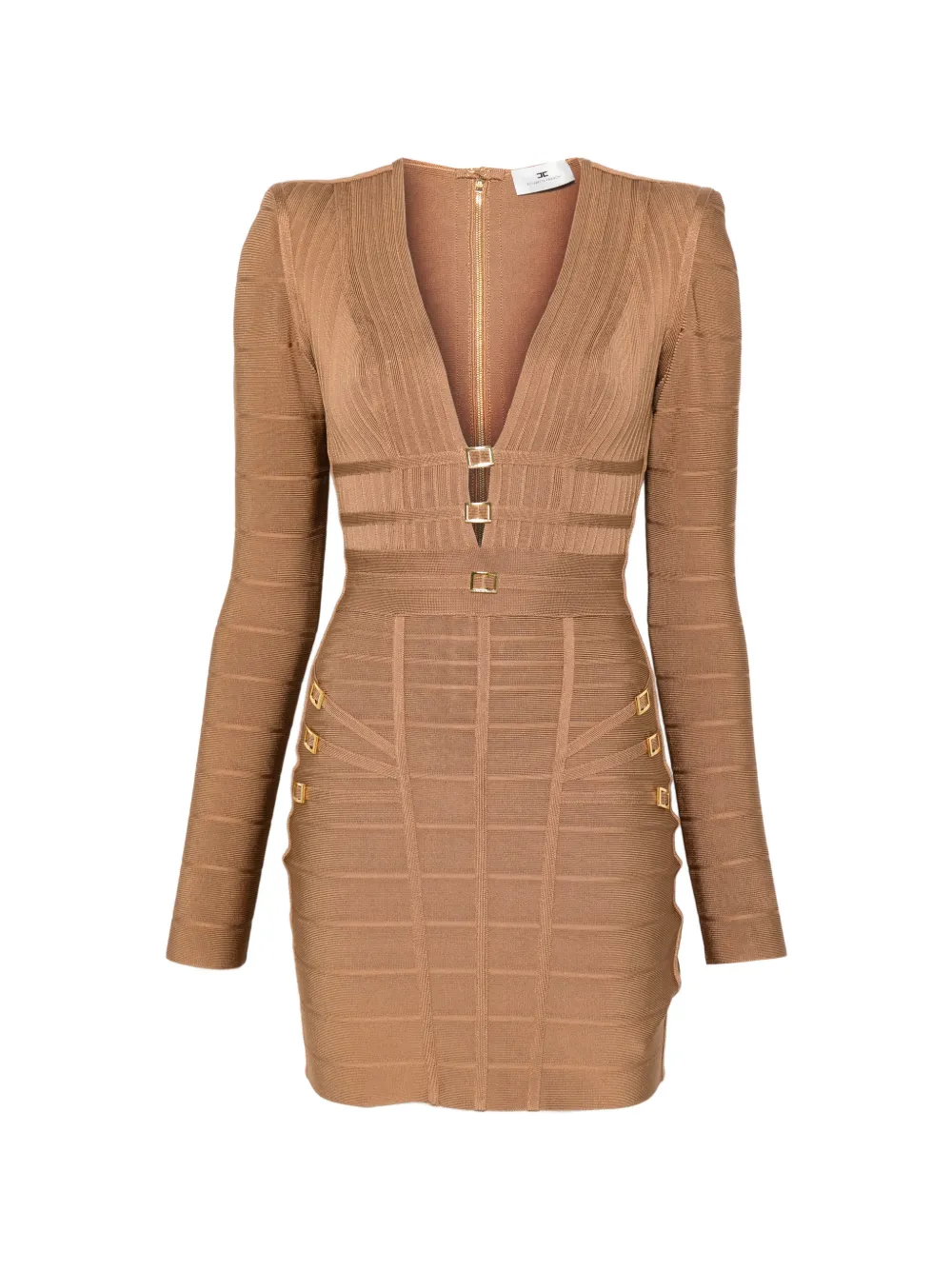 Elisabetta Franchi V-neck mini dress - Marrone