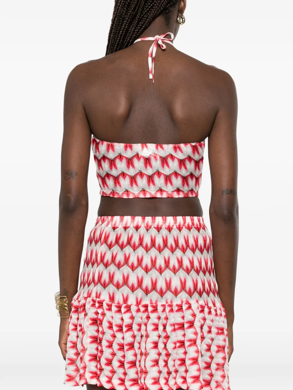 Missoni Top van viscose met bloemen-patroon en halternek Rood