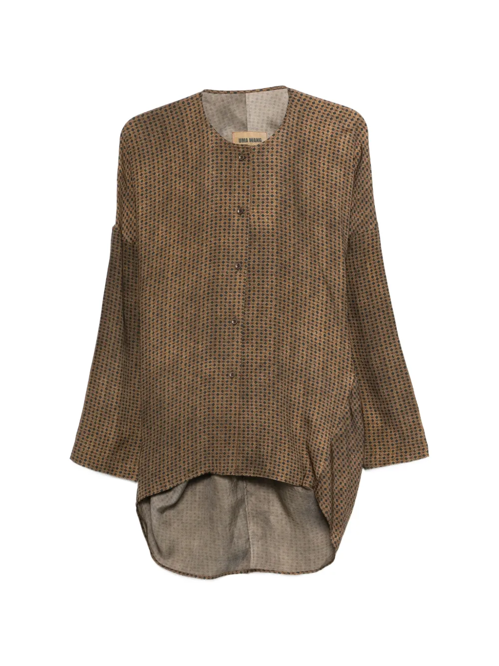 Uma Wang Tate geometric-pattern shirt - Marrone