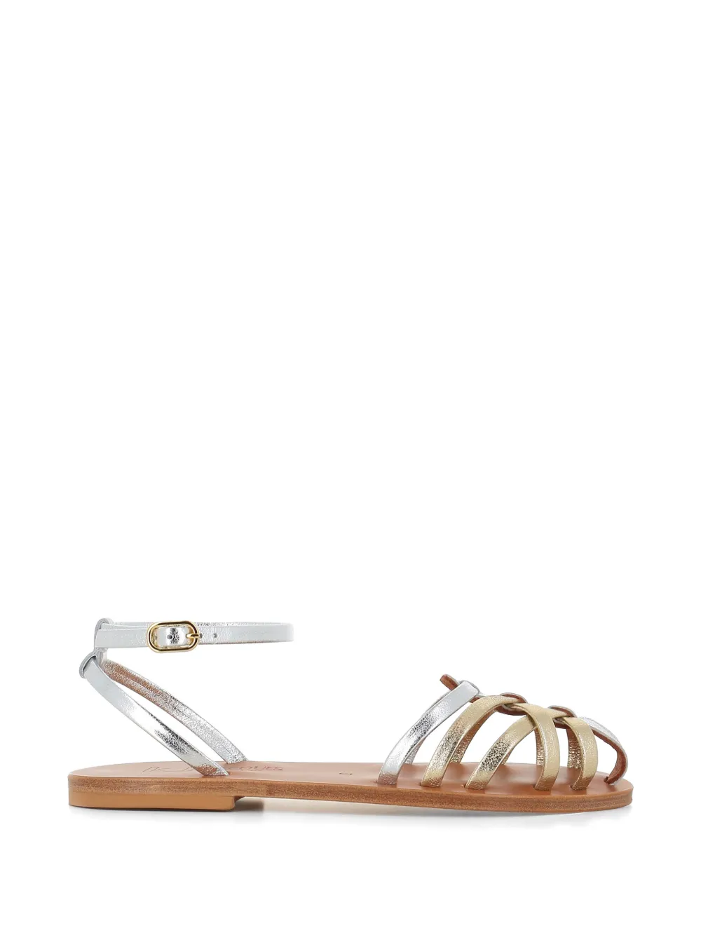 K. Jacques Caicea ankle-strap braided leather sandals - Argento