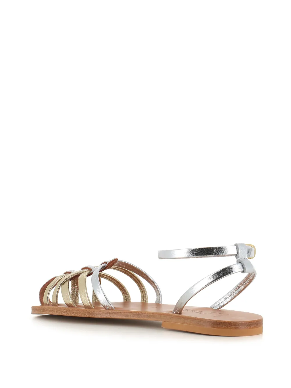 K. Jacques Caicea ankle-strap braided leather sandals Zilver