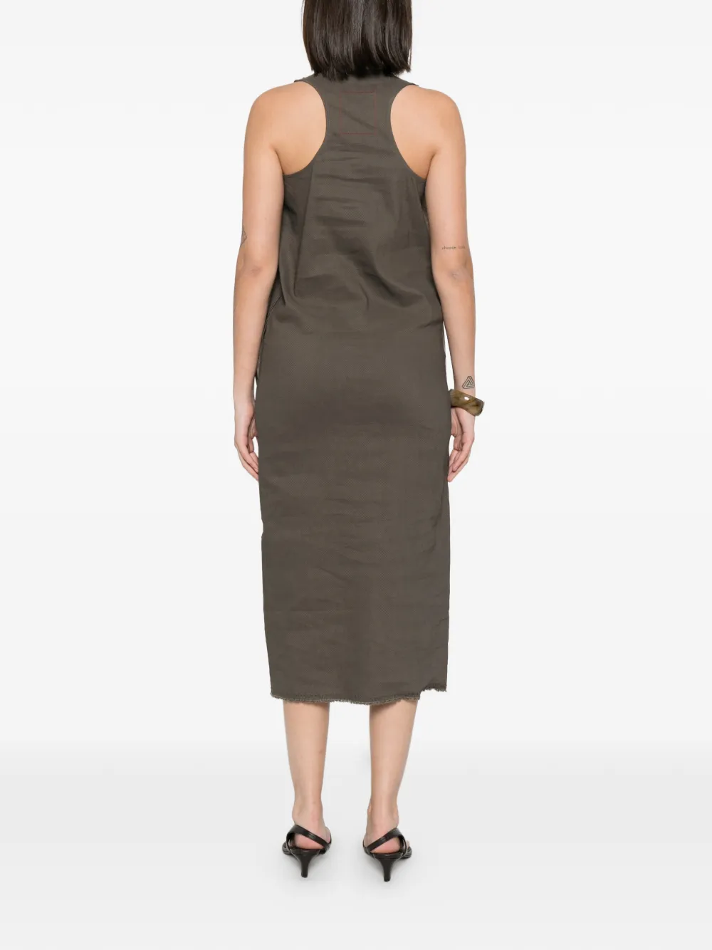 Uma Wang Alex asymmetrische jurk Bruin