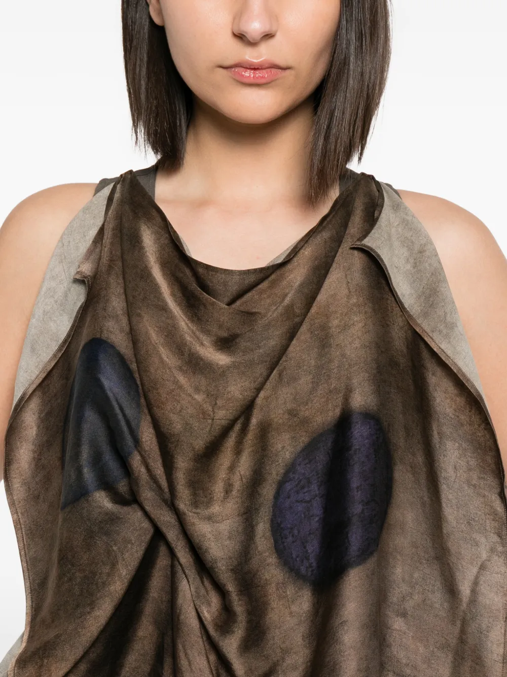 Uma Wang Alex asymmetrische jurk Bruin