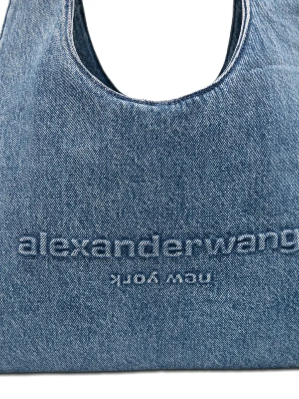 Alexander Wang Pike Denim Medium Shoulder Bag | Blue | FARFETCH