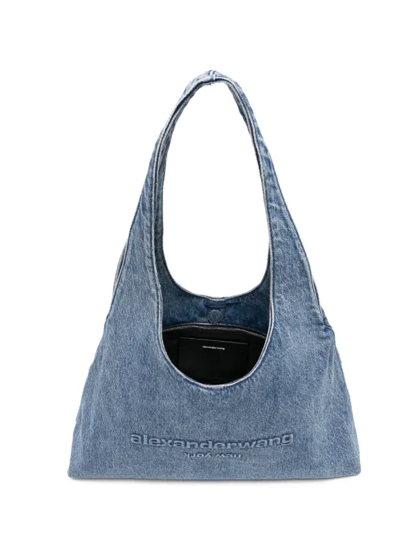 Alexander Wang Pike Denim Medium Shoulder Bag | Blue | FARFETCH