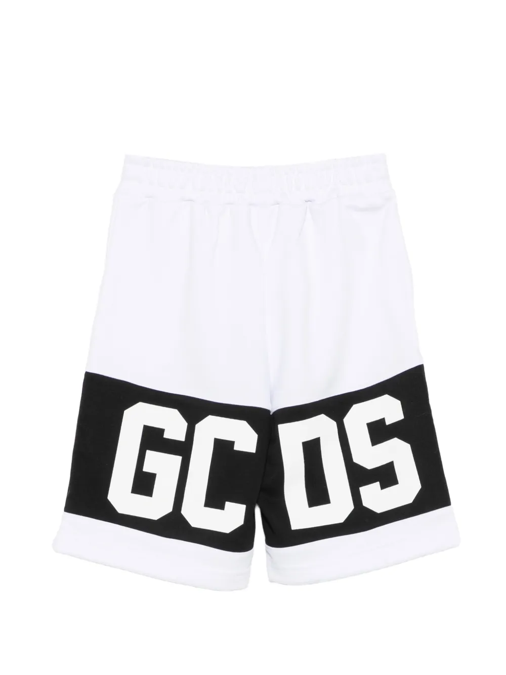 Gcds Kids Shorts met elastische taille en logo Wit