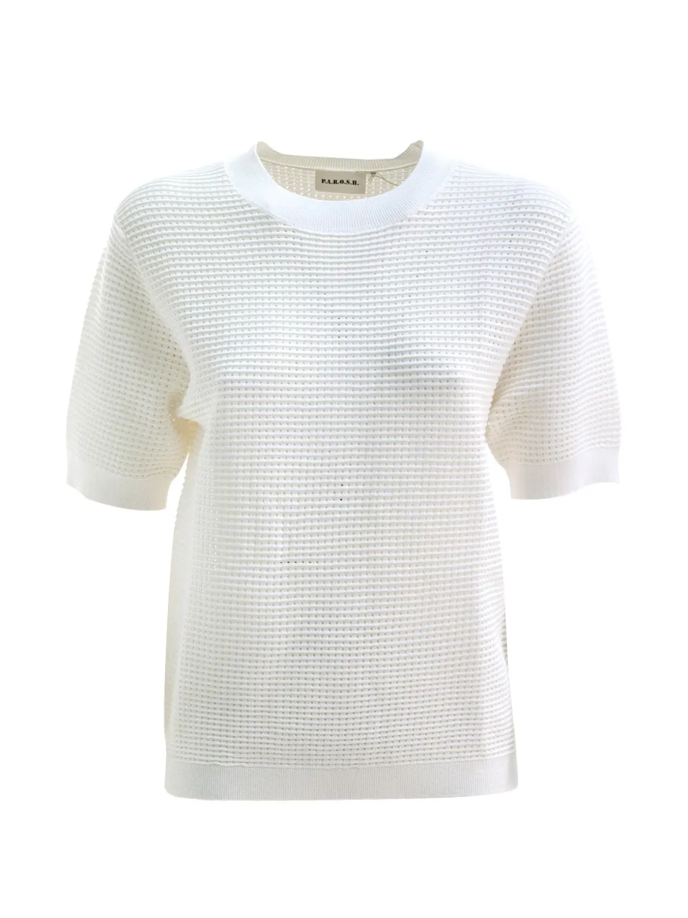 P.A.R.O.S.H. T-shirt con lavorazione a nido d'ape - Toni neutri