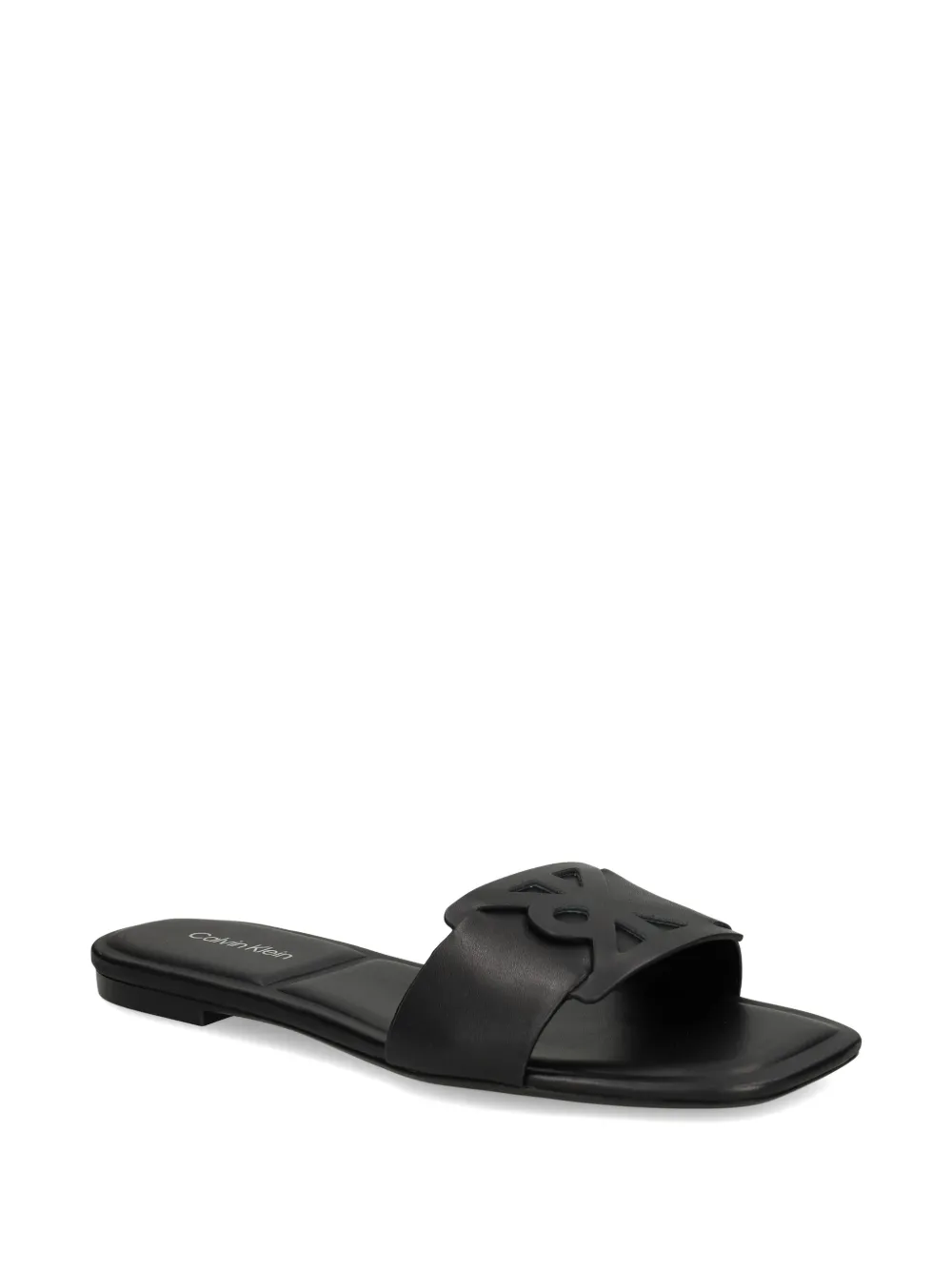Calvin Klein CK Provence leren sandalen met uitgesneden bandje Zwart