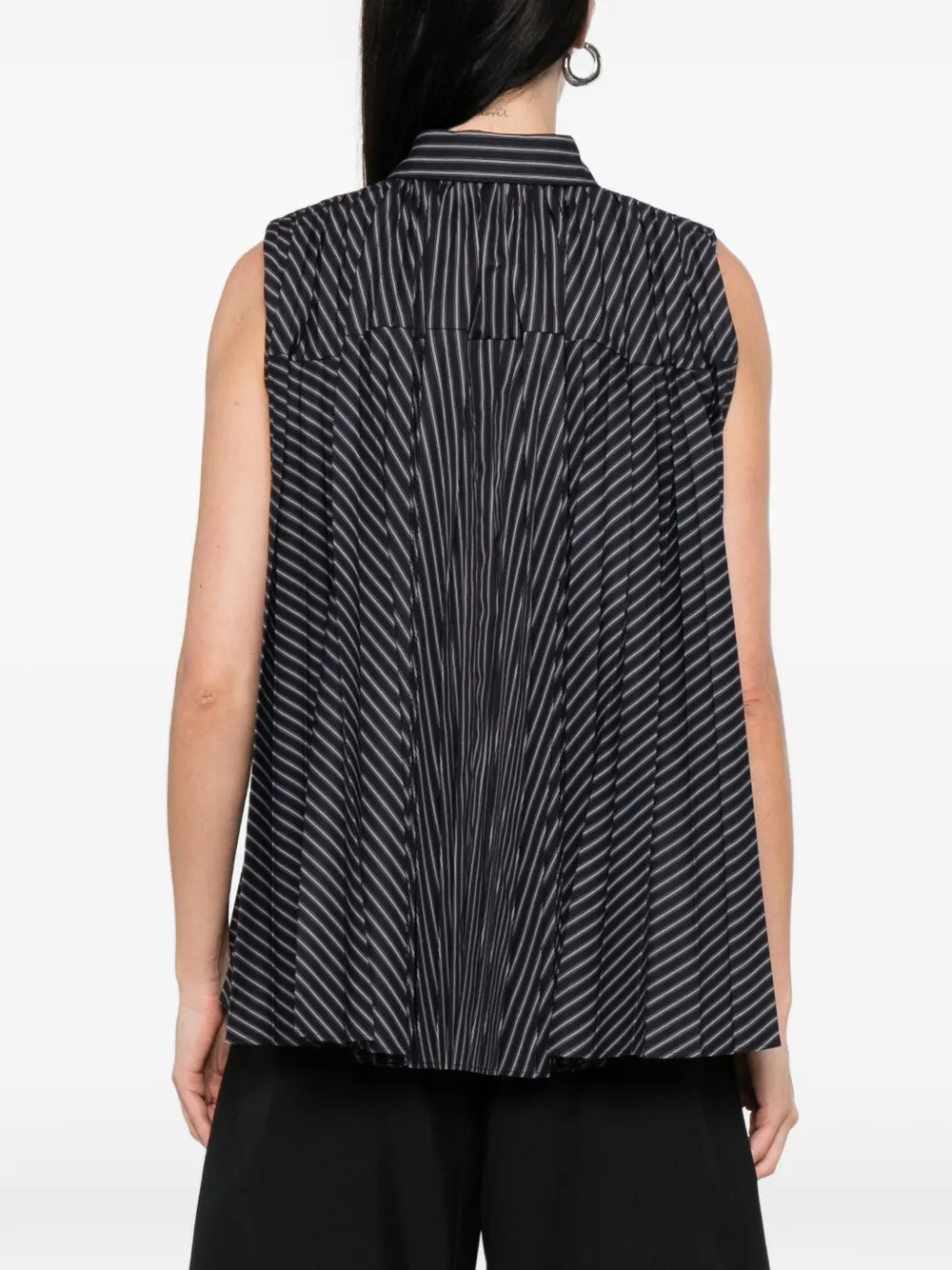 sacai Gestreept blouse met zak Blauw