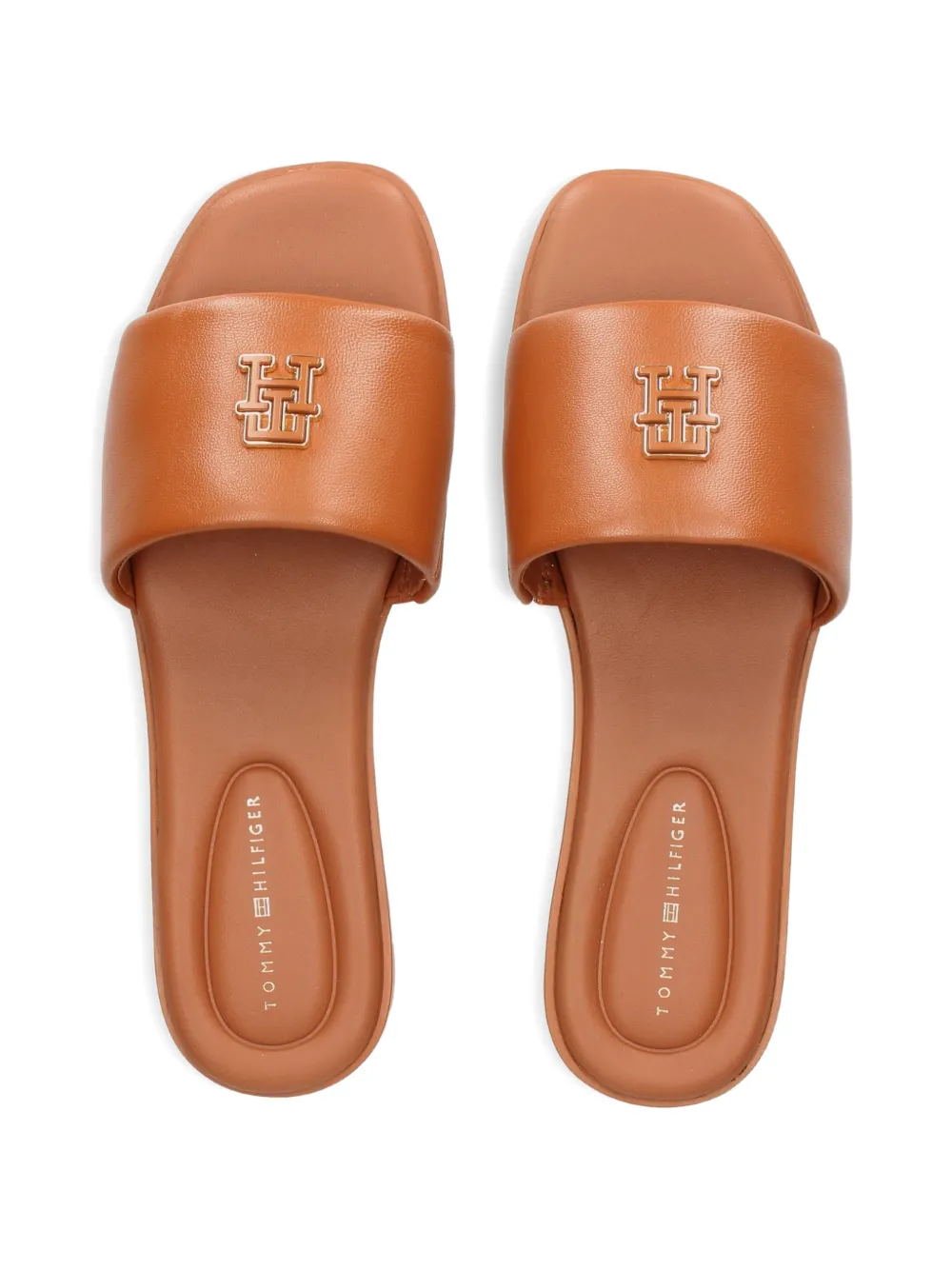 Tommy Hilfiger Sandalen met TH-monogram Bruin