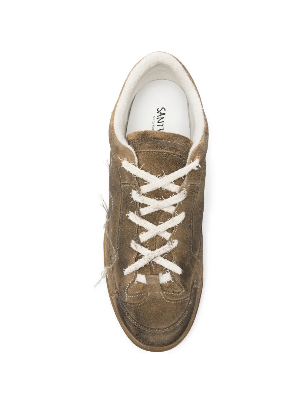 SANTHA Destroyed Tupe sneakers met borduurwerk Bruin